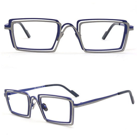 Jay | Double Rim Rectangular Eyeglasses For Men | Stylish Funky Square Glasses Frames