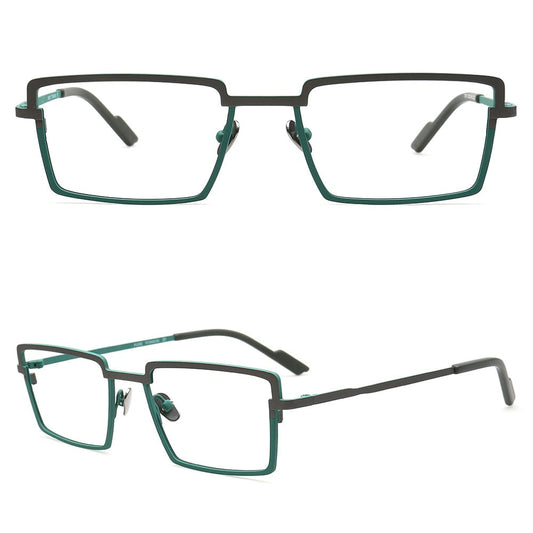 Charles | Classic Mens Rectangle Full Rim Eyeglasses | Modern Two Tone Business Glasses Frames for Men
