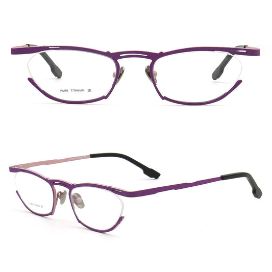 Bernadette | Semi Rimless Cat Eye Glasses For Women | Lightweight Pure Titanium Frames