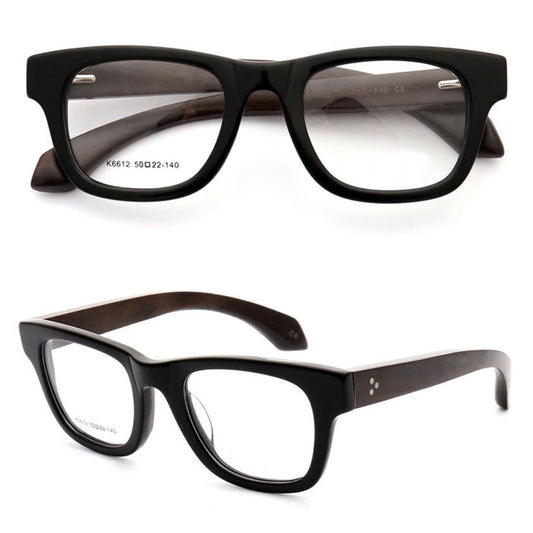 Harrison | Mens Retro Oversized Wood Eyeglass Frames | Women Square Wooden Glasses
