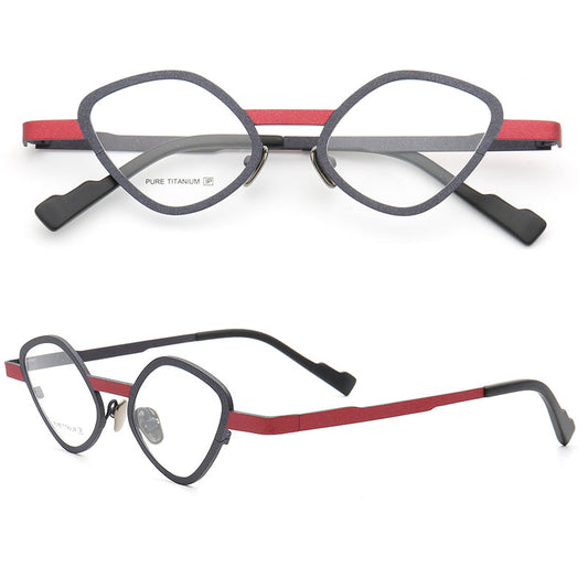 Luna | Funky Cat Eye Glasses Frames For Women | Fashionable Two Toned Pure Titanium Eyeglasses