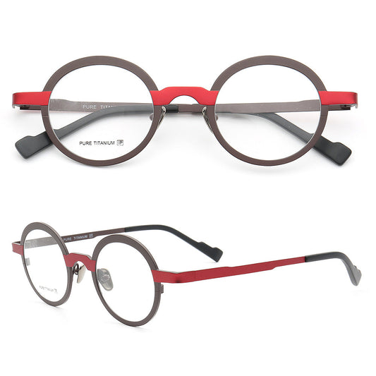 Clement | Two Tone Round Titanium Mens & Womens Eyeglass Frames | Stylish Nerd Glasses Online