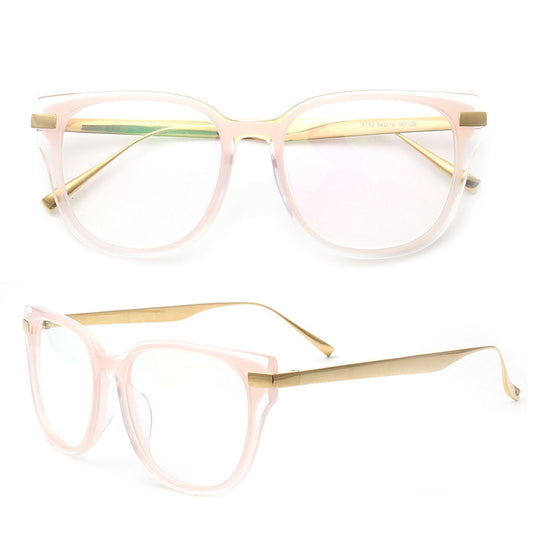 Bessie | Modern Stylish Round Full Rim Eyeglasses | Lightweight Titanium & Acetate Frame