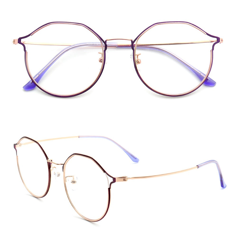 Eva | Cat Eye Glasses For Women | Lightweight Metal Eyeglass Frames Purple