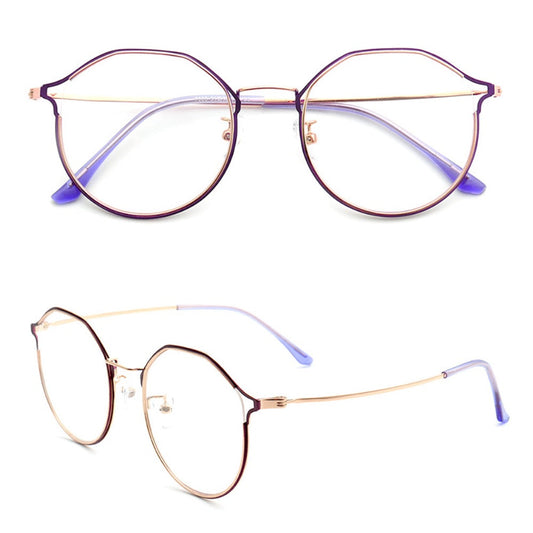 Eva | Cat Eye Glasses For Women | Lightweight Metal Eyeglass Frames Purple