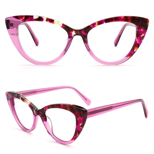 Ivy | Stylish Cat Eye Eyeglasses Frames for Women | Floral Tortoise Transparent Glasses Frames