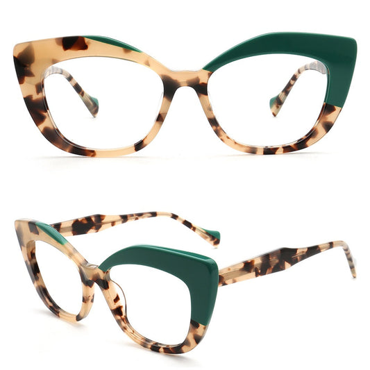 Camila | Fashionable Cat Eye Optical Eyeglasses for Women | Two Tone Floral Tortoise Glasses Frames