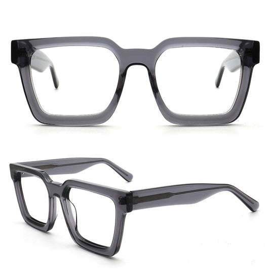 Charlie | 80s Classic Mens Square Glasses Frames | Oversize Womens Bulky Trendy Eyeglasses
