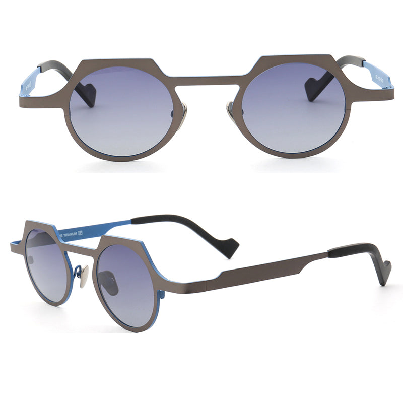 Aspect | Round Shield Shaped Polarized Sunglasses | Lightweight Multicolor Titanium Frame