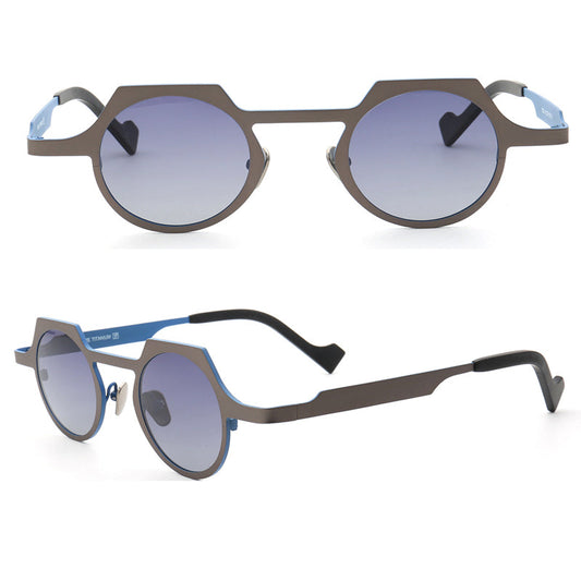 Aspect | Round Shield Shaped Polarized Sunglasses | Lightweight Multicolor Titanium Frame