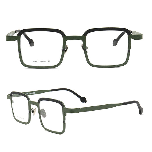 Wesley | Classic Square Titanium Mens Eyeglass Frames | Modern Sleek Two Tone Eyewear Online