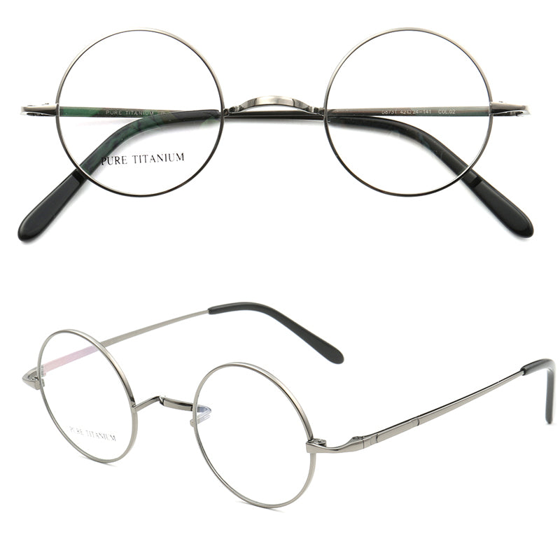 Sullivan | Old School Round Titanium Glasses for Men | Lightweight Retro Womens Eyewear Frames