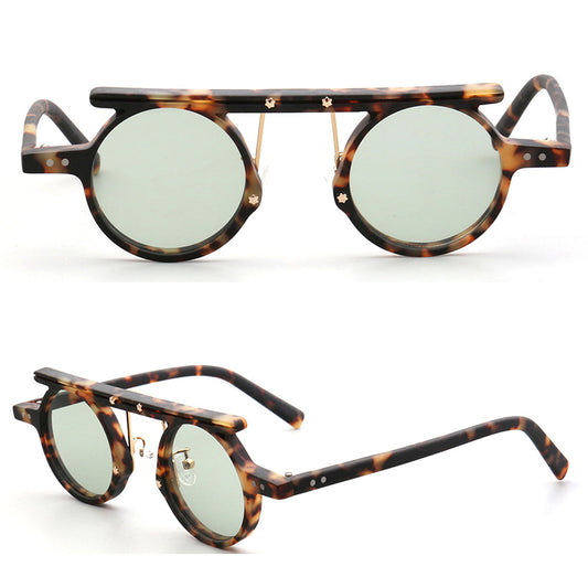 Hester | Vintage Round Polarized Sunglasses | Flat Top Design w/ Tortoise Shell Pattern