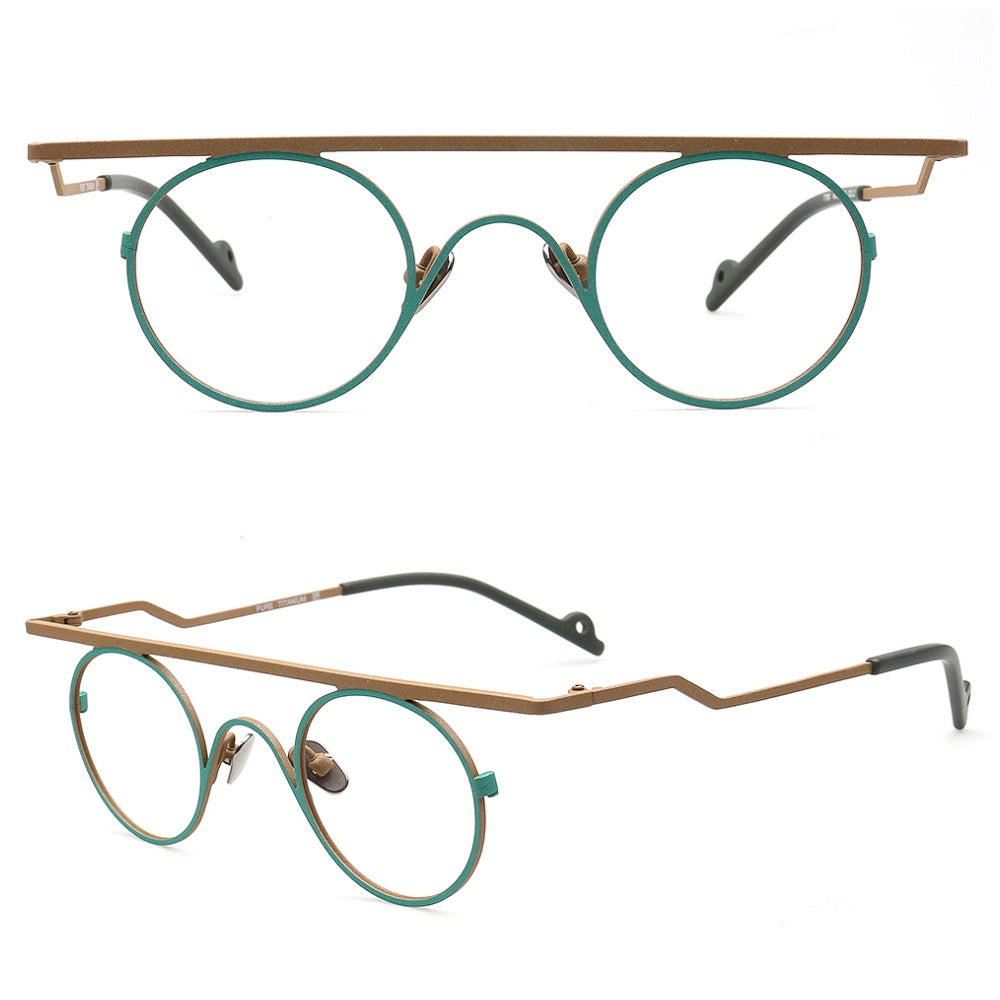 River | Funky Round Titanium Eyeglasses For Women | Vintage Geometric Men Glasses Frames