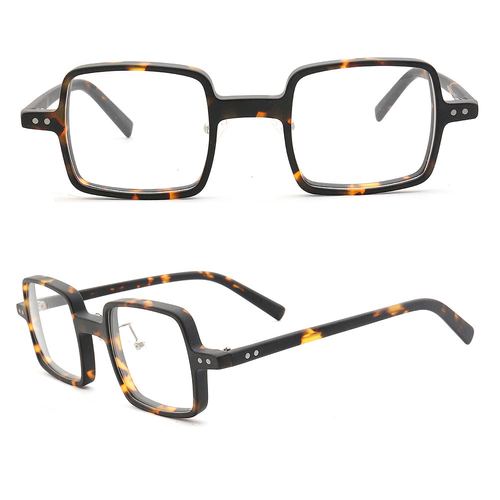 Laurence | Mens Square Full Rim Eyeglasses | Light Tortoise Shell Matte Eyewear Frames Online