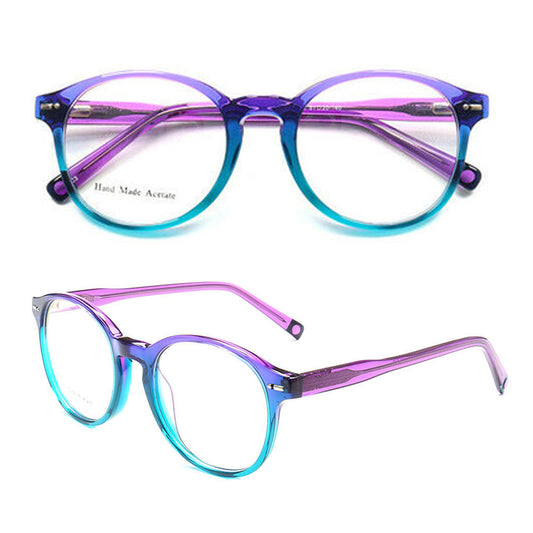 Glow | Classic Round Acetate Eyeglasses w/ Two Tone Design | Gradient Full Rim Glasses