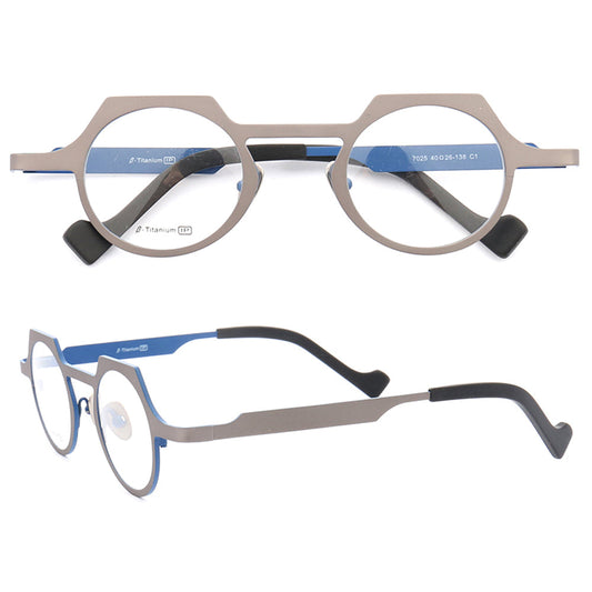 Aspect | Modern Geometric Womens Titanium Eyeglasses | Unique Mens Round Shield Shaped Glasses Frames Online