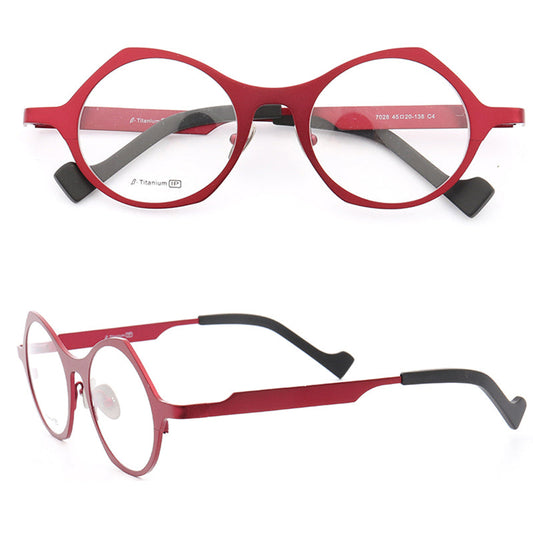 Carmen | Round Geometric Eyeglass Frames | Full Rim Titanium Unisex Glasses