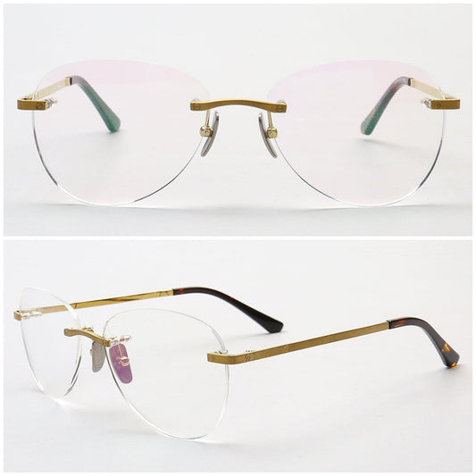 Harvey | Classic Titanium Aviator Rimless Eyewear Frames