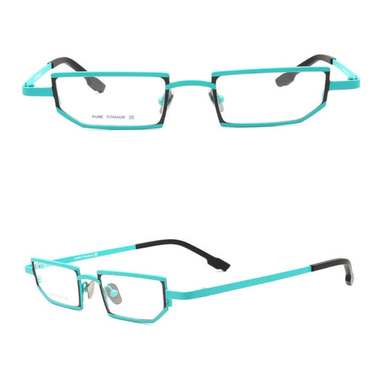 King | Stylish Mens Titanium Eyeglasses Green | Hipster Geometric Women Square Glasses Frames Online