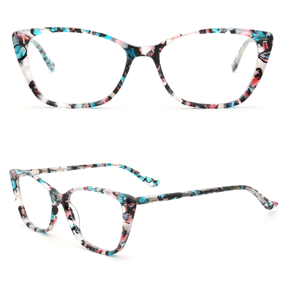 Charlotte | Patterned Acetate Cat Eye Glasses For Women | Colorful Tortoise Shell Eyewear Frames
