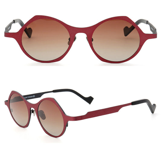 Carmen | Polarized Pure Titanium Unisex Sunglasses | Fashionable Full Rim Frame w/ Polarized Lenses
