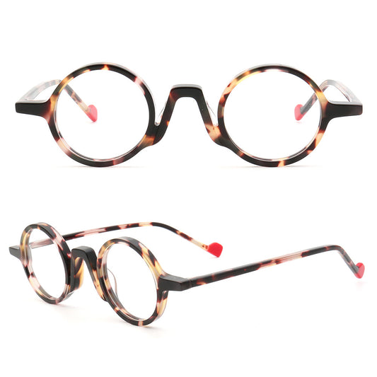 Glimmer | Round Vintage Tortoise Shell Eyeglasses | Retro Full Rim Acetate Design
