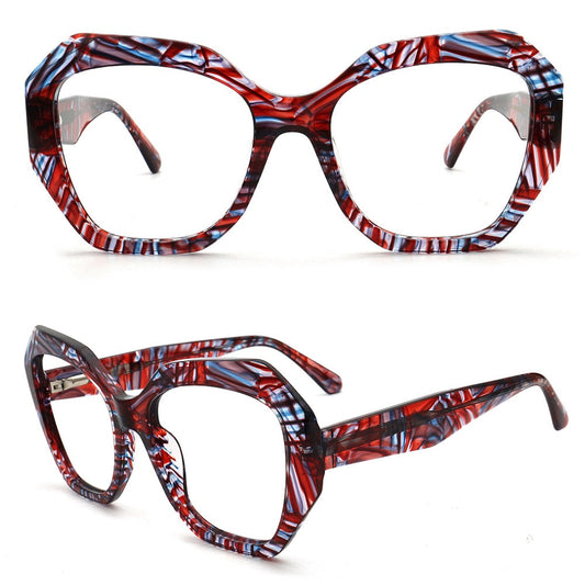 Aurora | Stylish Women Geometric Optical Eyeglasses Oversize |  Vintage Tortoise Glasses Frame for Female