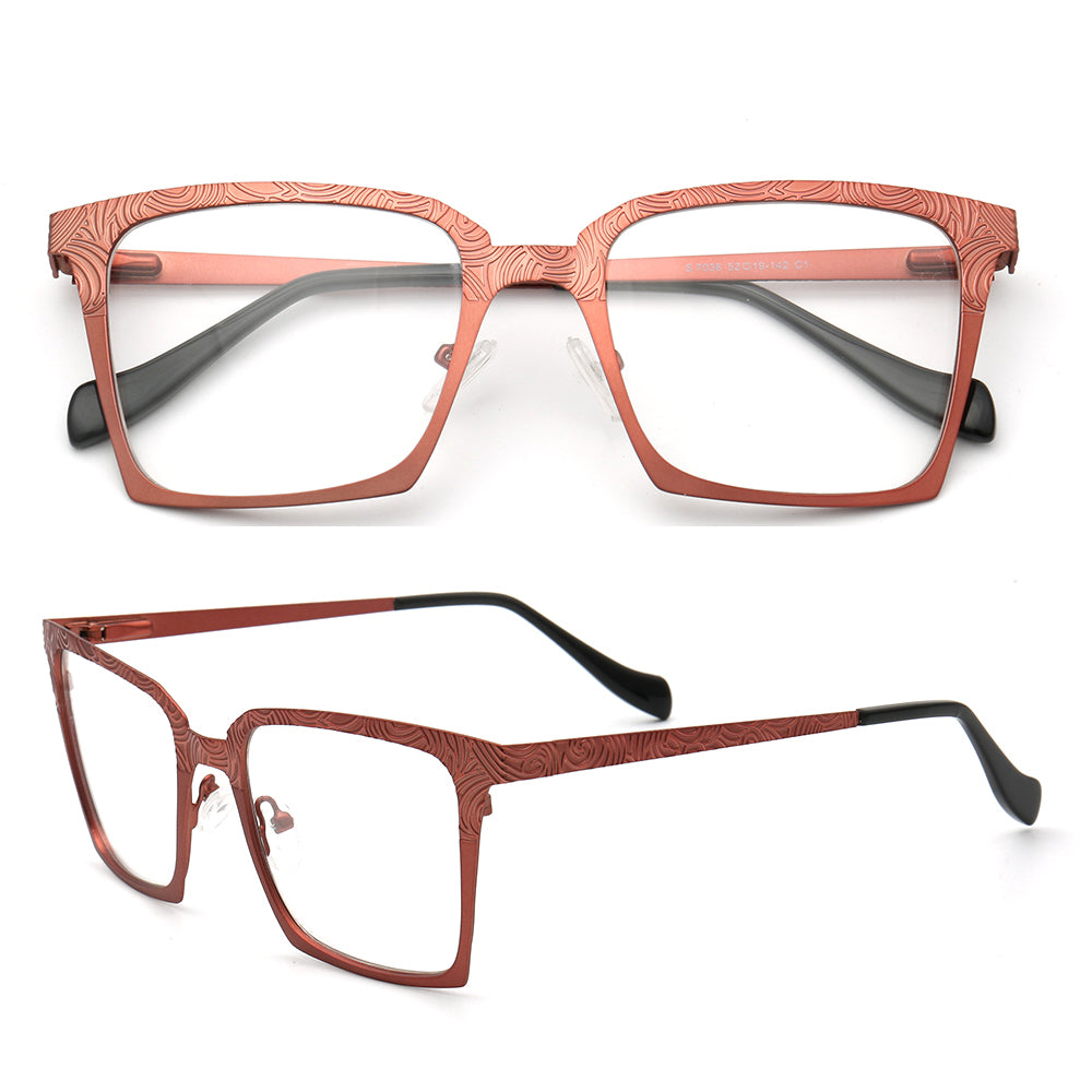 Aspen | Modern Square Stainless Steel Eyeglass Frames | Full Rim Durable Design