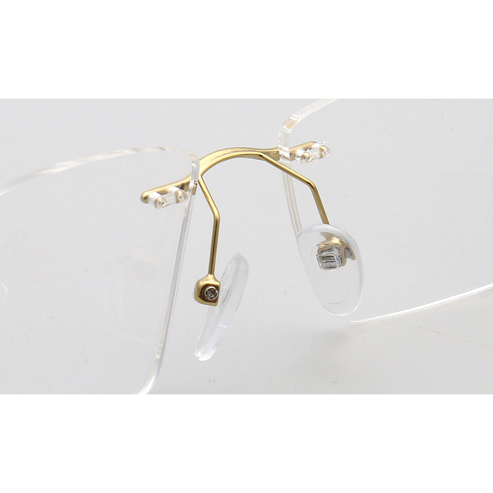 Foster | Square Rimless Metal Eyeglass Frames | Modern Rectangular Business Glasses