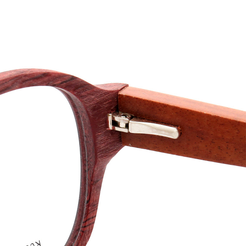 Wendell | Classic Round Full Rim Eyeglass Frames | Acetate Frame w/ Wooden Temples