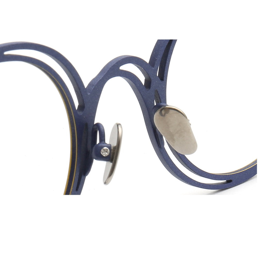 Slater | Round Womens Pure Titanium Eyeglasses Frames | Retro Mens Glasses Frames Two Tone