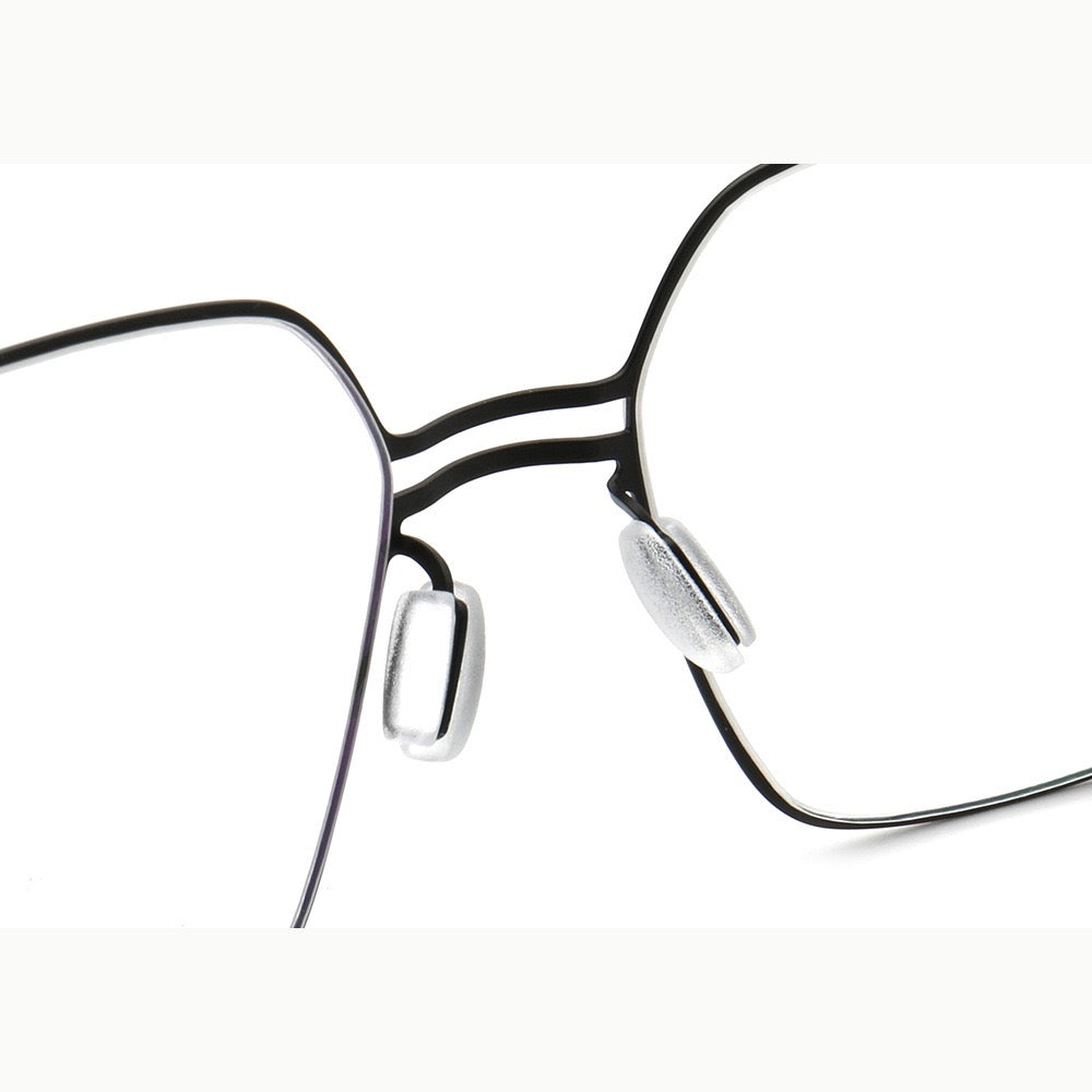 Robin | 80s Mens Business Metal Eyeglass Frames | Modern Square Oversize Womens Light Eyewear Stainless Steel