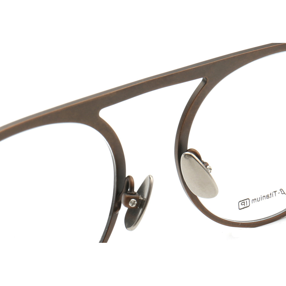 Wilford | Vintage Flat Top Titanium Mens Eyeglasses | Hipster Round Womens Glasses Frames Online