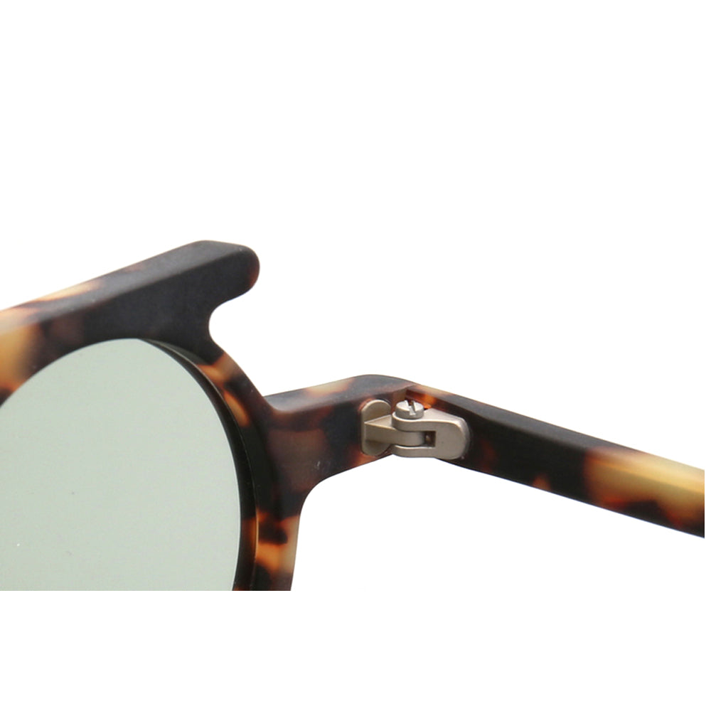 Hester | Vintage Round Polarized Sunglasses | Flat Top Design w/ Tortoise Shell Pattern