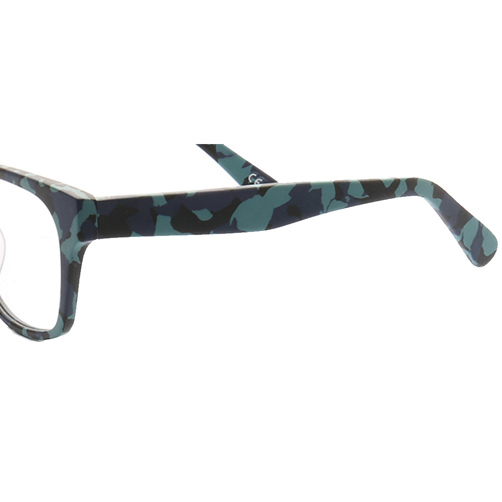 Spencer | Modern Camo Patterned Acetate Eyeglass Frames for Women | Square Mens Camouflage Glasses Online