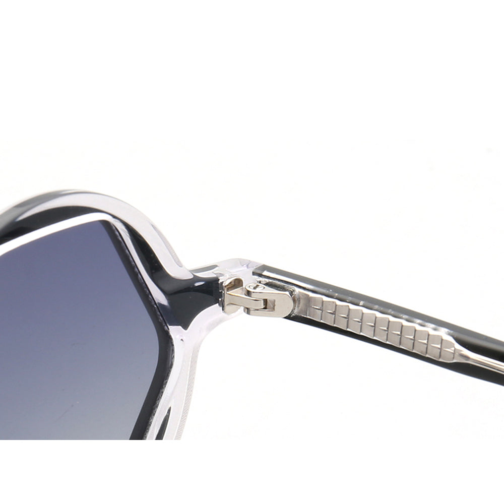 Mosley | Polarized Hexagon Shaped Sunglasses | Unisex Acetate Frame w/ Geometric Design