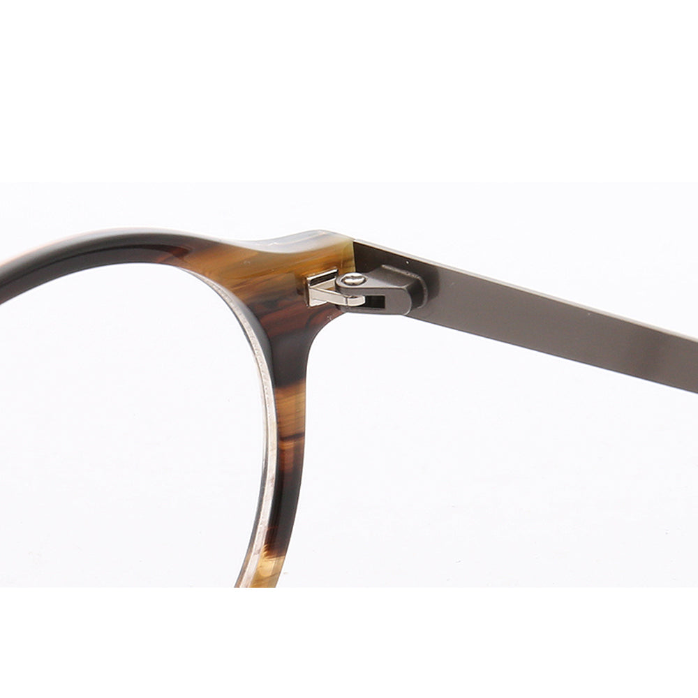 Durham | Composite Acetate & Metal Eyeglasses | Round Full Rim Frame w/ Patterned Design