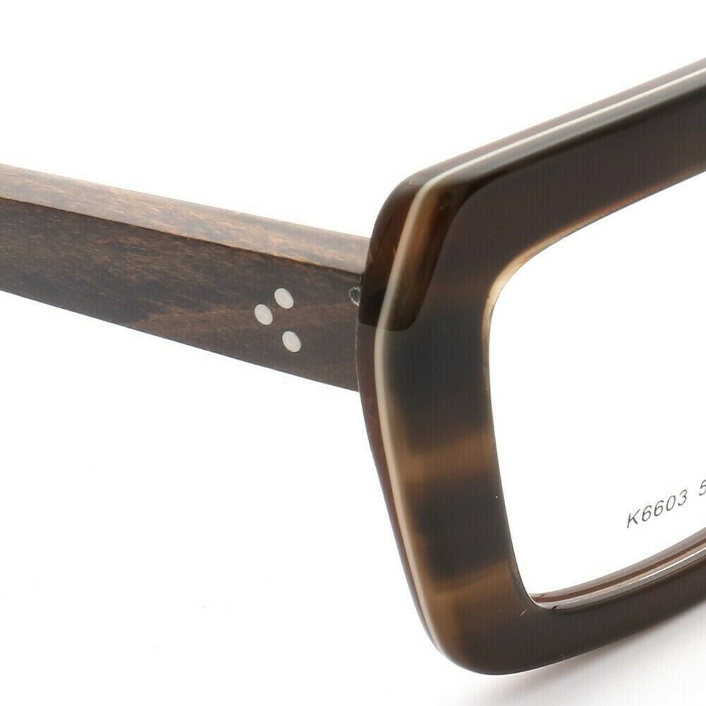 Garland | Retro Oversized Wooden Eyeglasses For Men & Women | Acetate Frame w/ Wood Temples