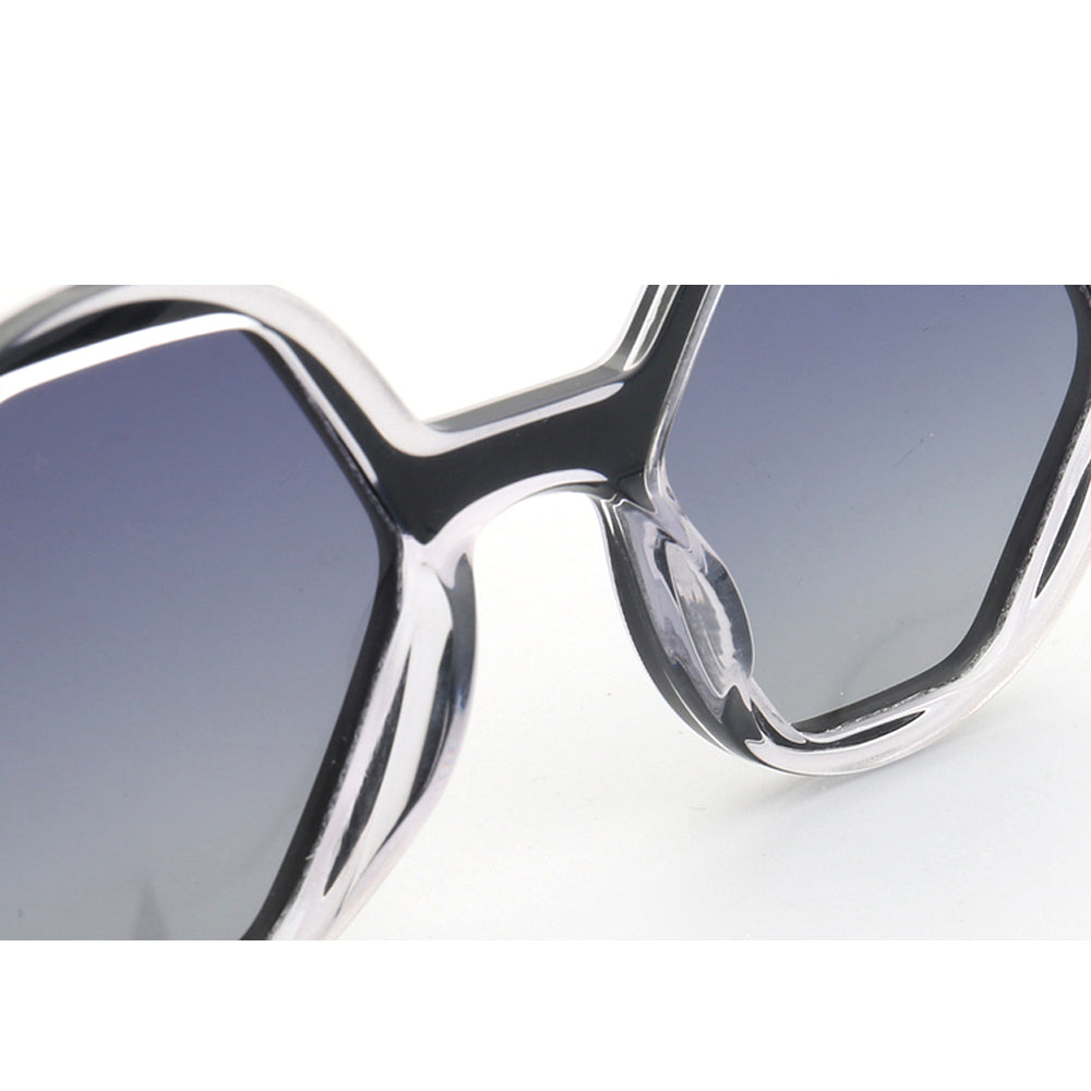 Mosley | Polarized Hexagon Shaped Sunglasses | Unisex Acetate Frame w/ Geometric Design