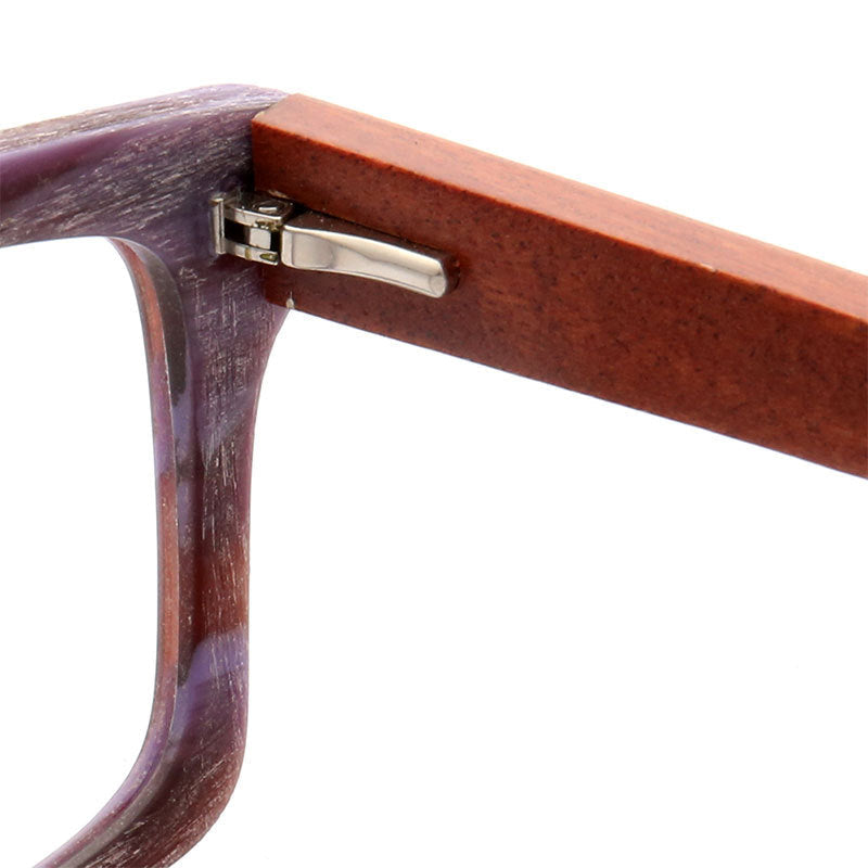 Derby | Oversized Square Wooden Eyeglasses | Classic Acetate Frames w/ Wood Temples