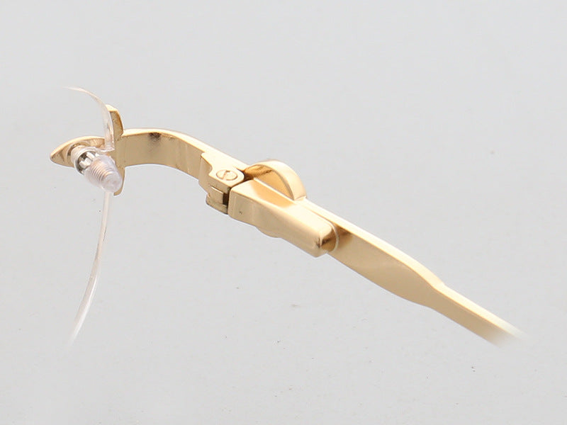 Esther | Rimless Oval Eyeglass Frames For Women |  Female Round Lightweight Metal Eyewear Red