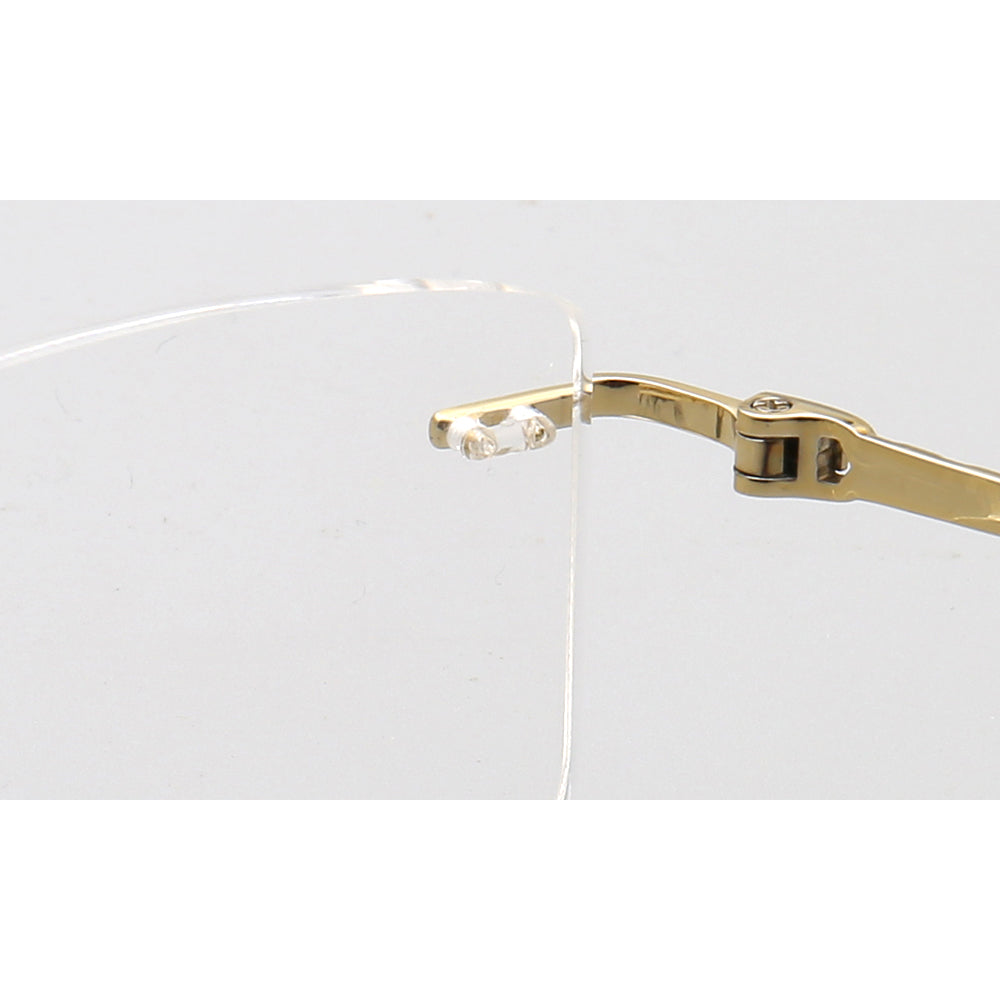 Foster | Square Rimless Metal Eyeglass Frames | Modern Rectangular Business Glasses
