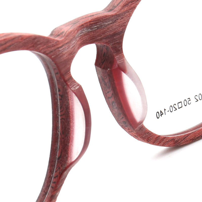 Wendell | Classic Round Full Rim Eyeglass Frames | Acetate Frame w/ Wooden Temples
