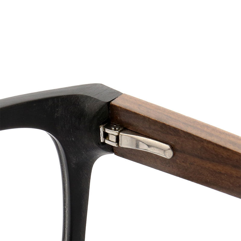 Brooks | 80s Oversized Mens Square Wood Eyeglasses | Vintage Wooden Glasses Frame Online