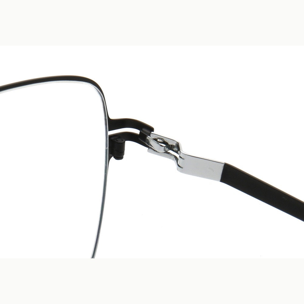 Robin | 80s Mens Business Metal Eyeglass Frames | Modern Square Oversize Womens Light Eyewear Stainless Steel
