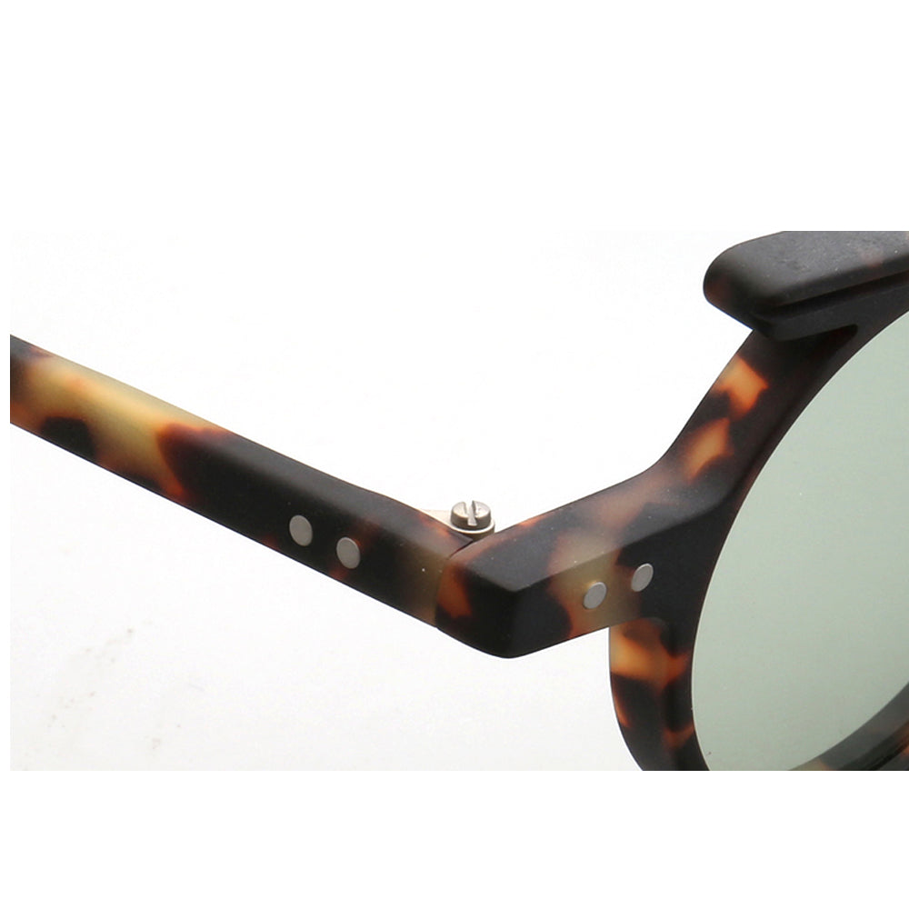 Hester | Vintage Round Polarized Sunglasses | Flat Top Design w/ Tortoise Shell Pattern
