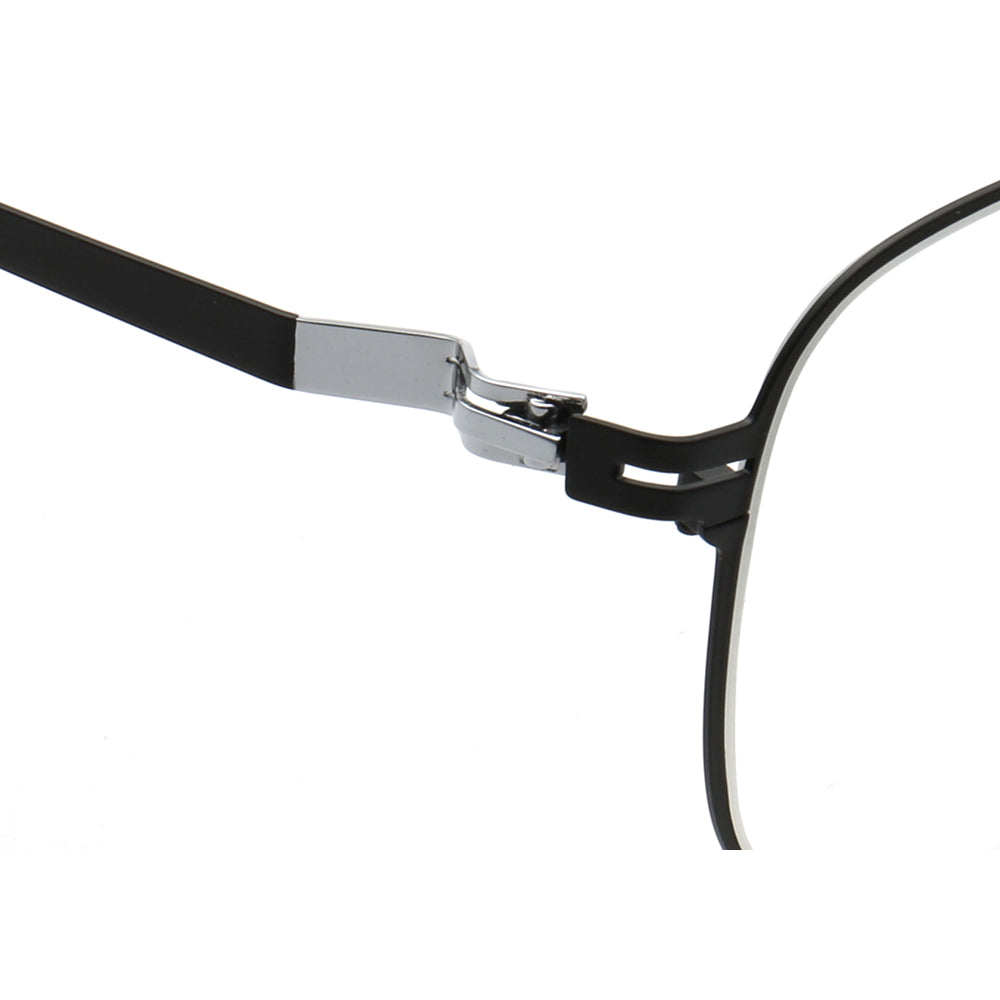 Maxwell | Retro Double Bridge Pilot Style Glasses | Flat Top Stainless Steel Eyeglass Frames