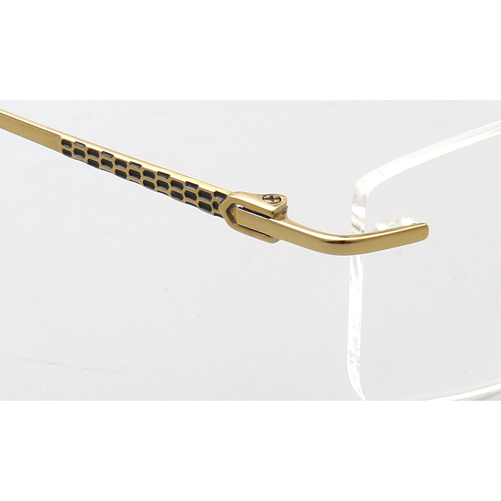 Foster | Square Rimless Metal Eyeglass Frames | Modern Rectangular Business Glasses