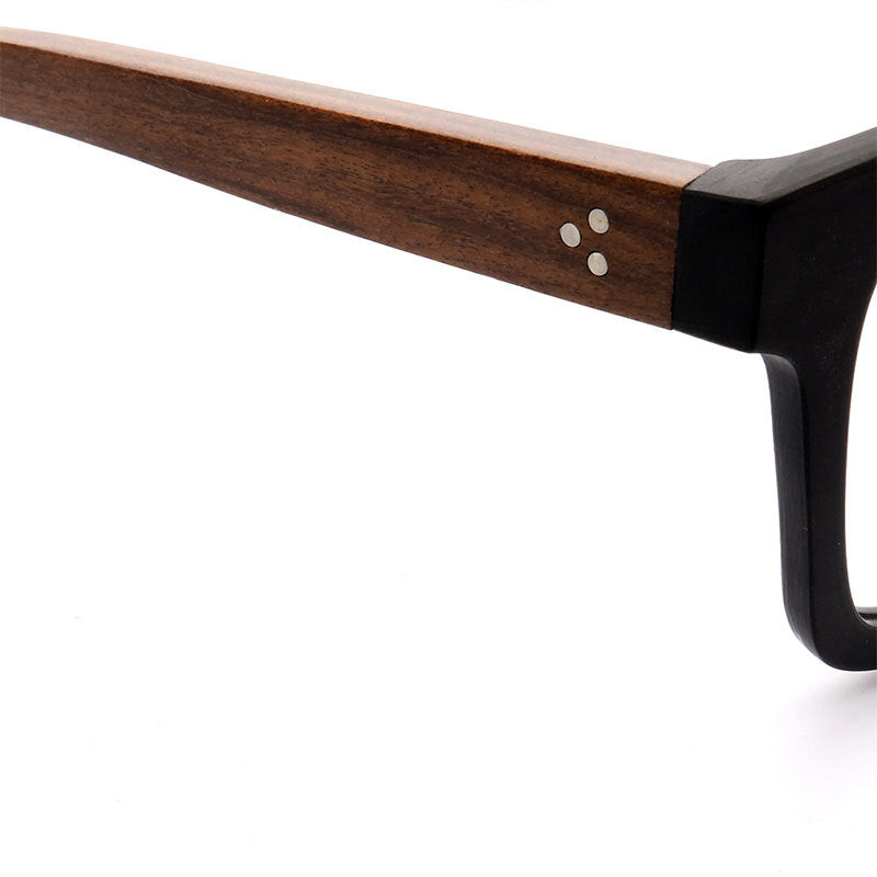 Brooks | 80s Oversized Mens Square Wood Eyeglasses | Vintage Wooden Glasses Frame Online